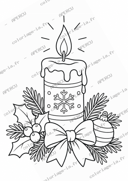 Bougie de Noël allumée