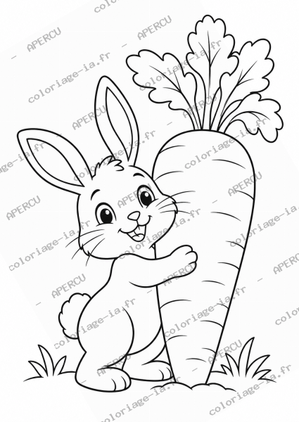 Carotte géante et lapin