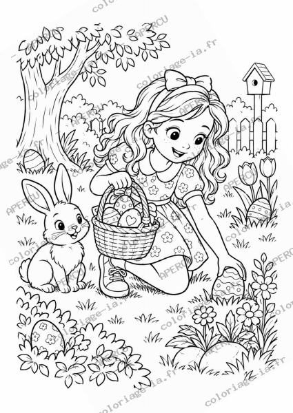Chasse aux œufs dans le jardin