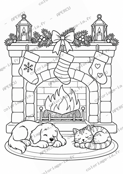 Cheminée et chaussettes