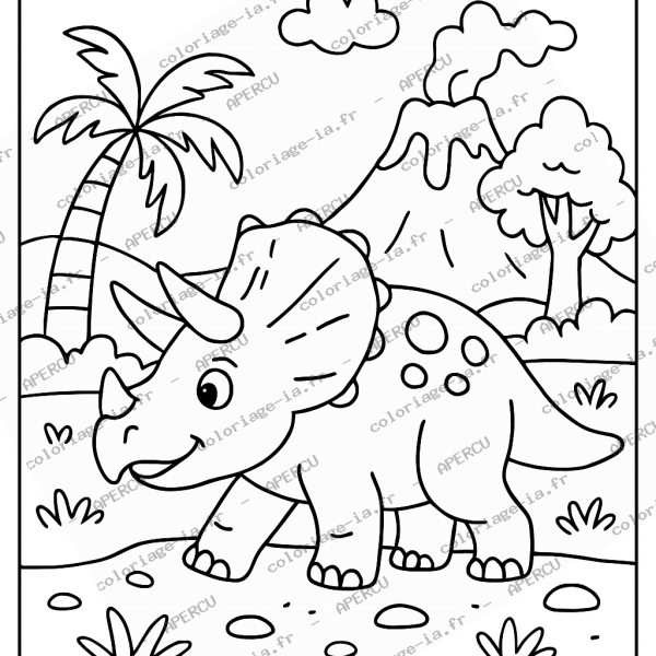 Triceratops à trois cornes