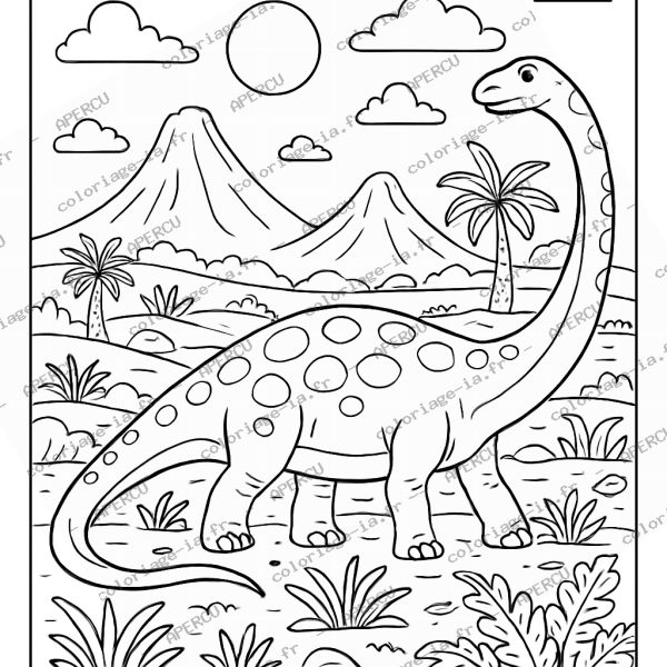 Diplodocus dans la prairie