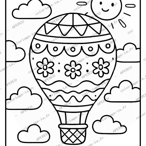Montgolfière colorée