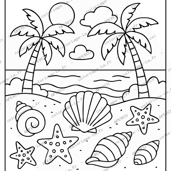 Plage avec coquillages