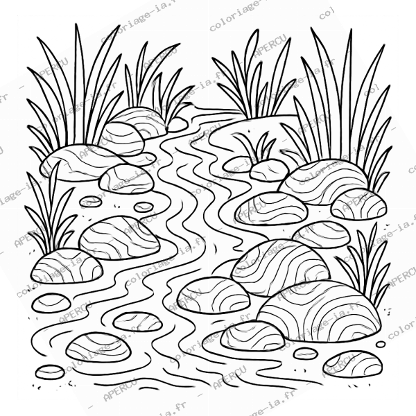 Rivière et galets