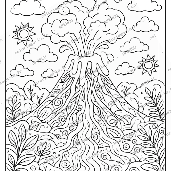 Volcan en éruption
