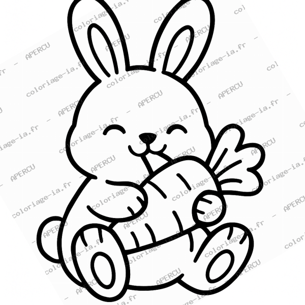 Lapin mangeant une carotte
