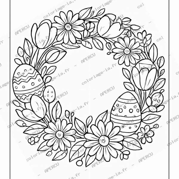 Couronne de fleurs de Pâques
