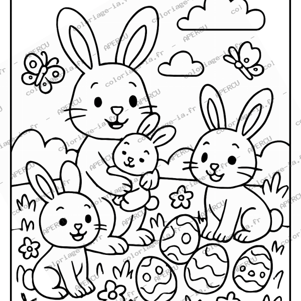 Famille de lapins