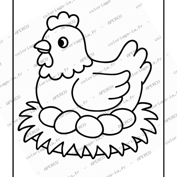 Poule sur son nid
