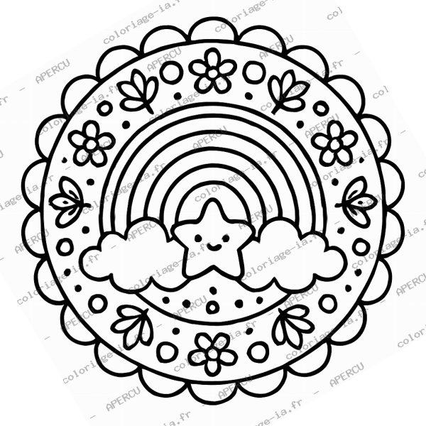 Mandala arc-en-ciel
