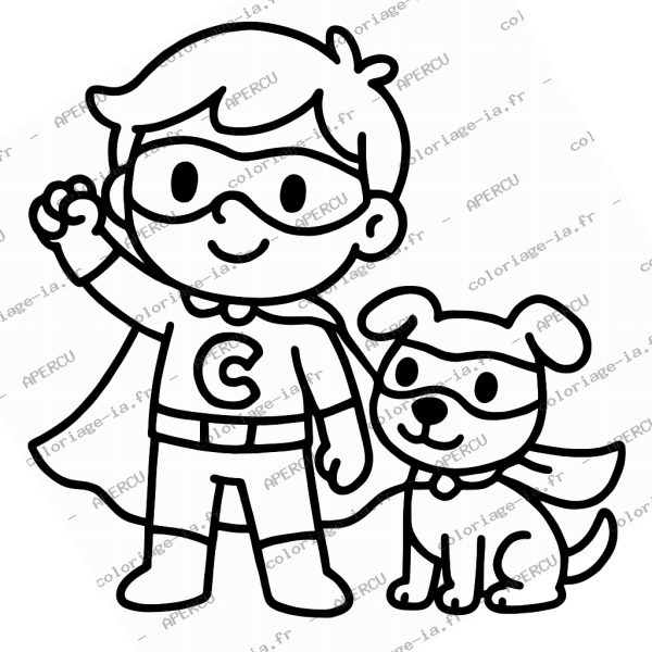 Super-héros et son chien