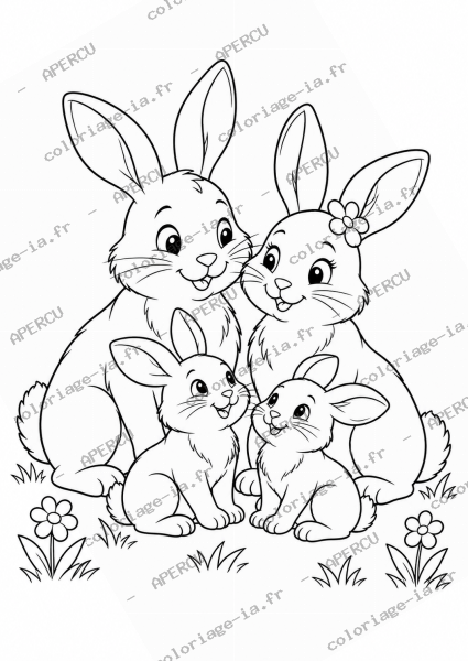 Famille de lapins