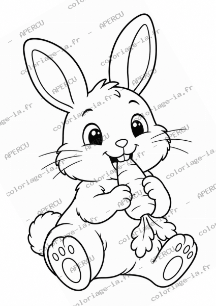 Lapin mangeant une carotte