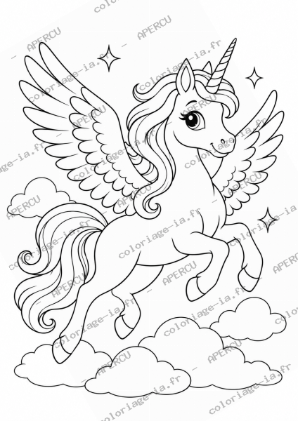 Licorne ailée pégase