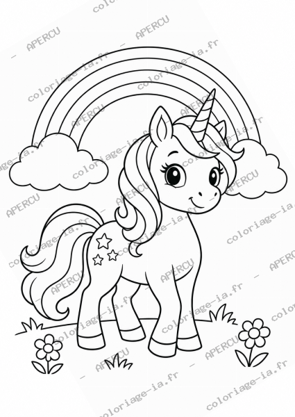Licorne et arc-en-ciel