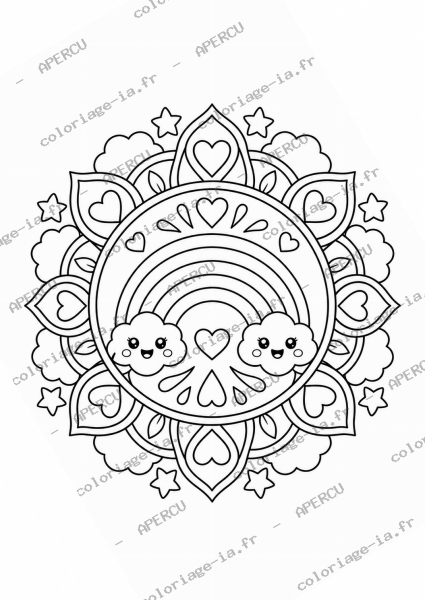 Mandala arc-en-ciel