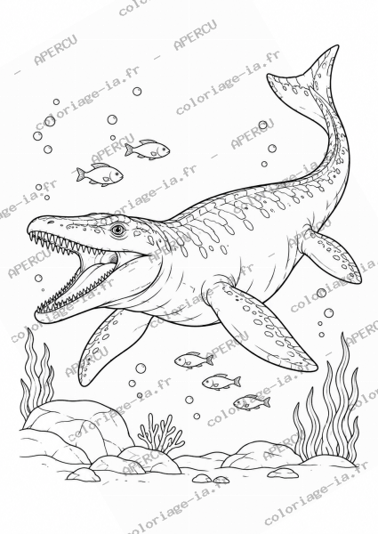 Mosasaurus aquatique