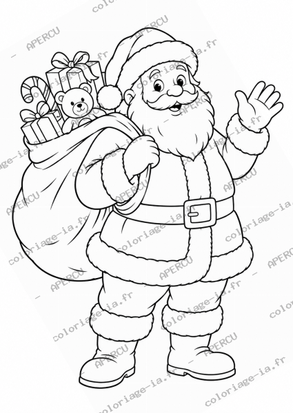 Père Noël et sa hotte