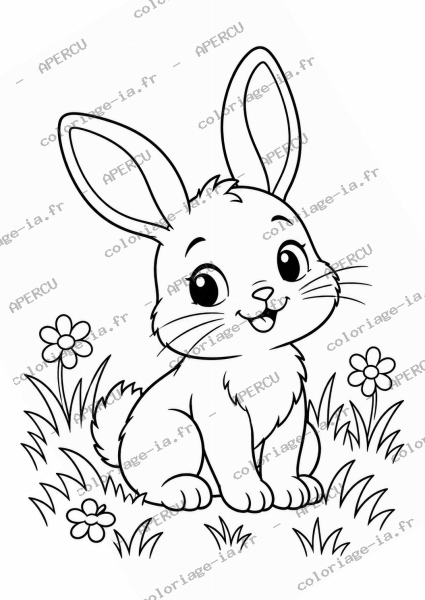 Petit lapin dans l'herbe