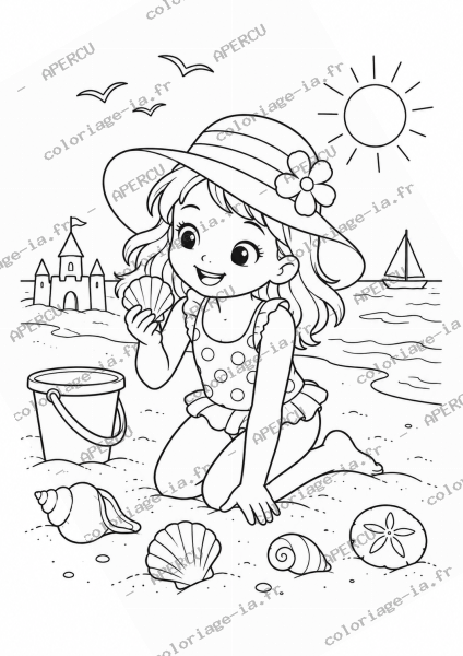 Plage avec coquillages