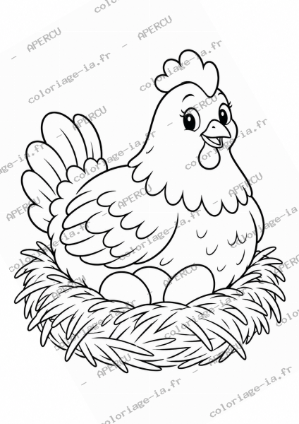 Poule sur son nid