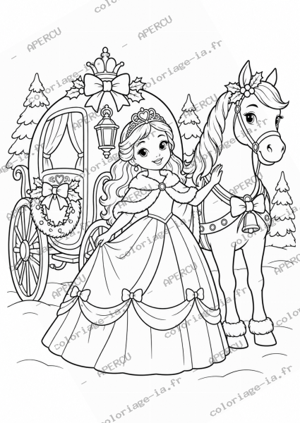 Princesse et carrosse de Noël