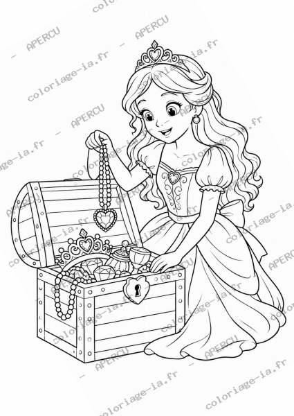Princesse et coffre au trésor