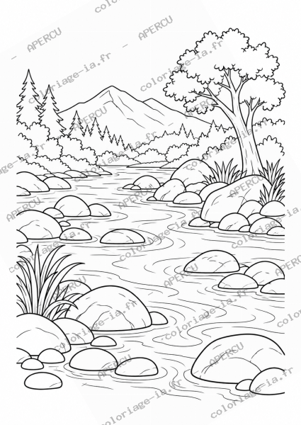 Rivière et galets