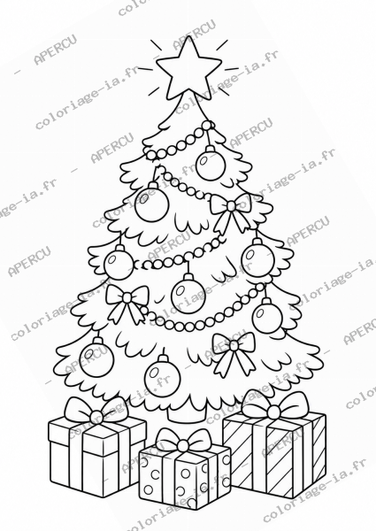Sapin de Noël décoré