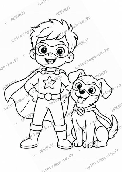 Super-héros et son chien