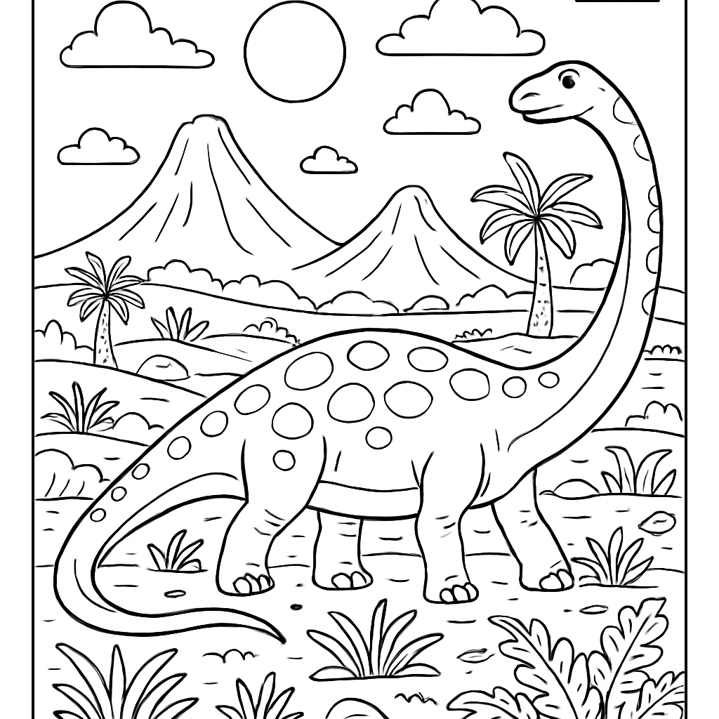 Diplodocus dans la prairie