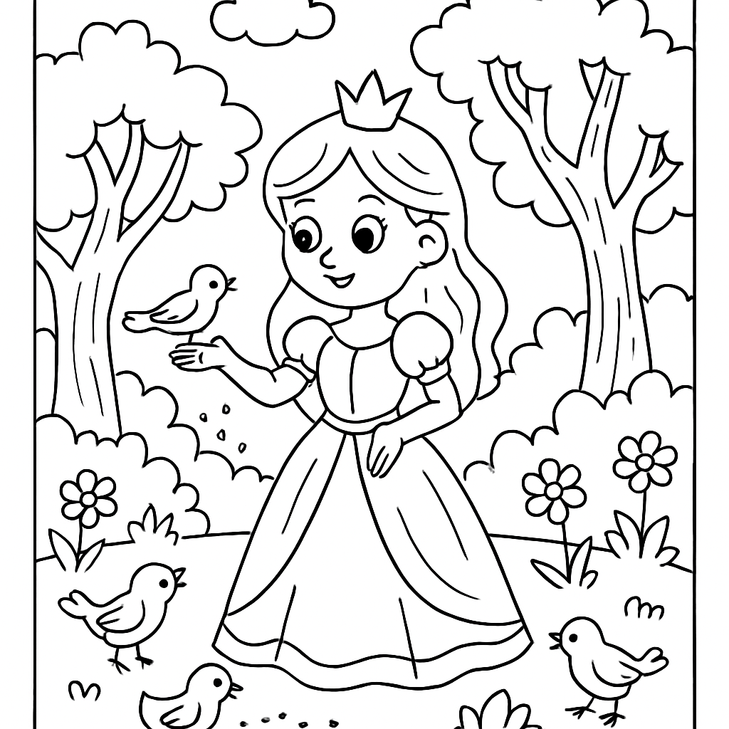 Princesse et oiseaux chanteurs