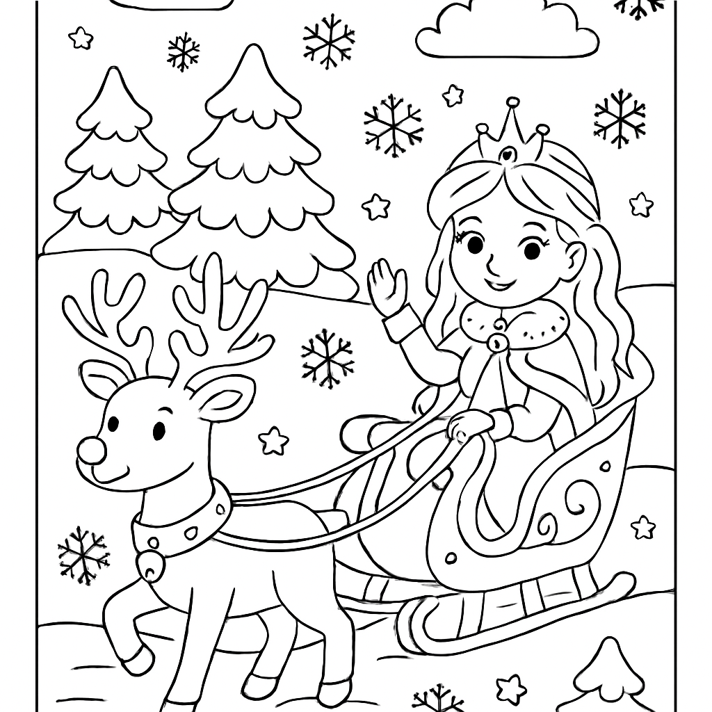 Princesse et carrosse de Noël