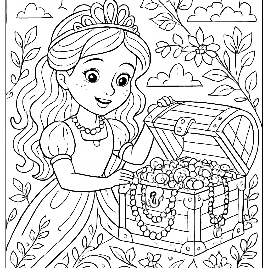 Princesse et coffre au trésor