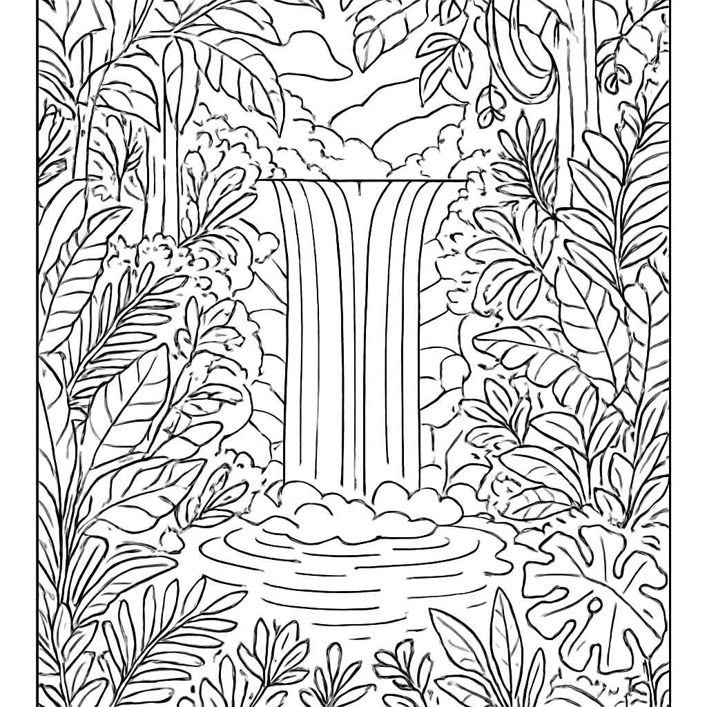 Cascade dans la jungle