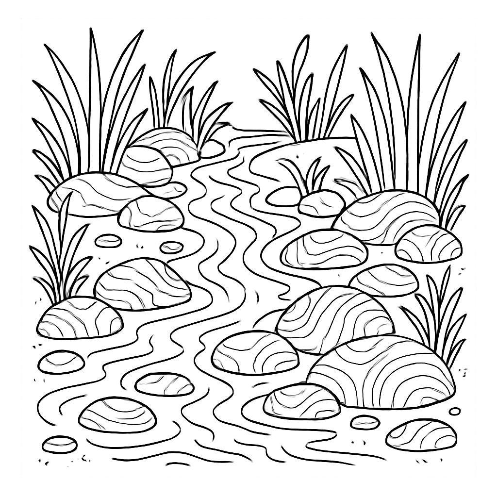 Rivière et galets