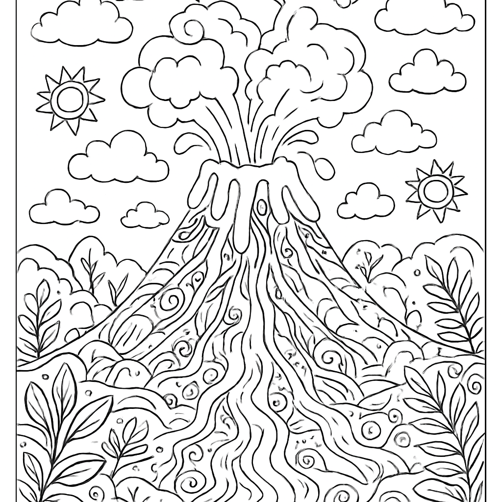 Volcan en éruption