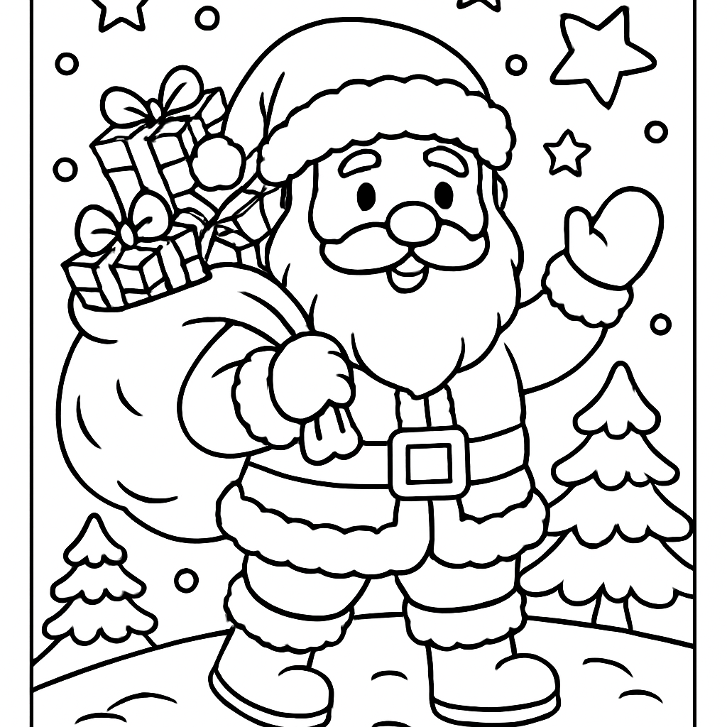 Père Noël et sa hotte