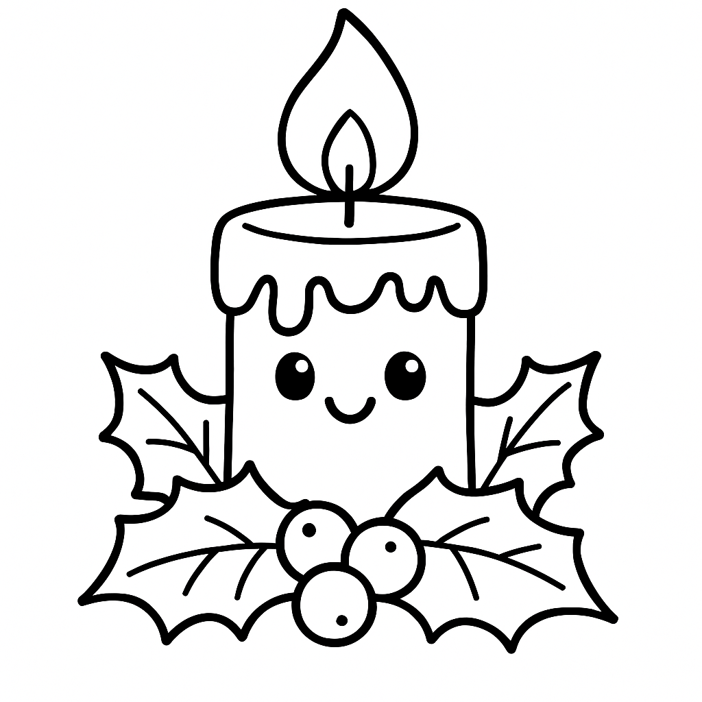 Bougie de Noël allumée
