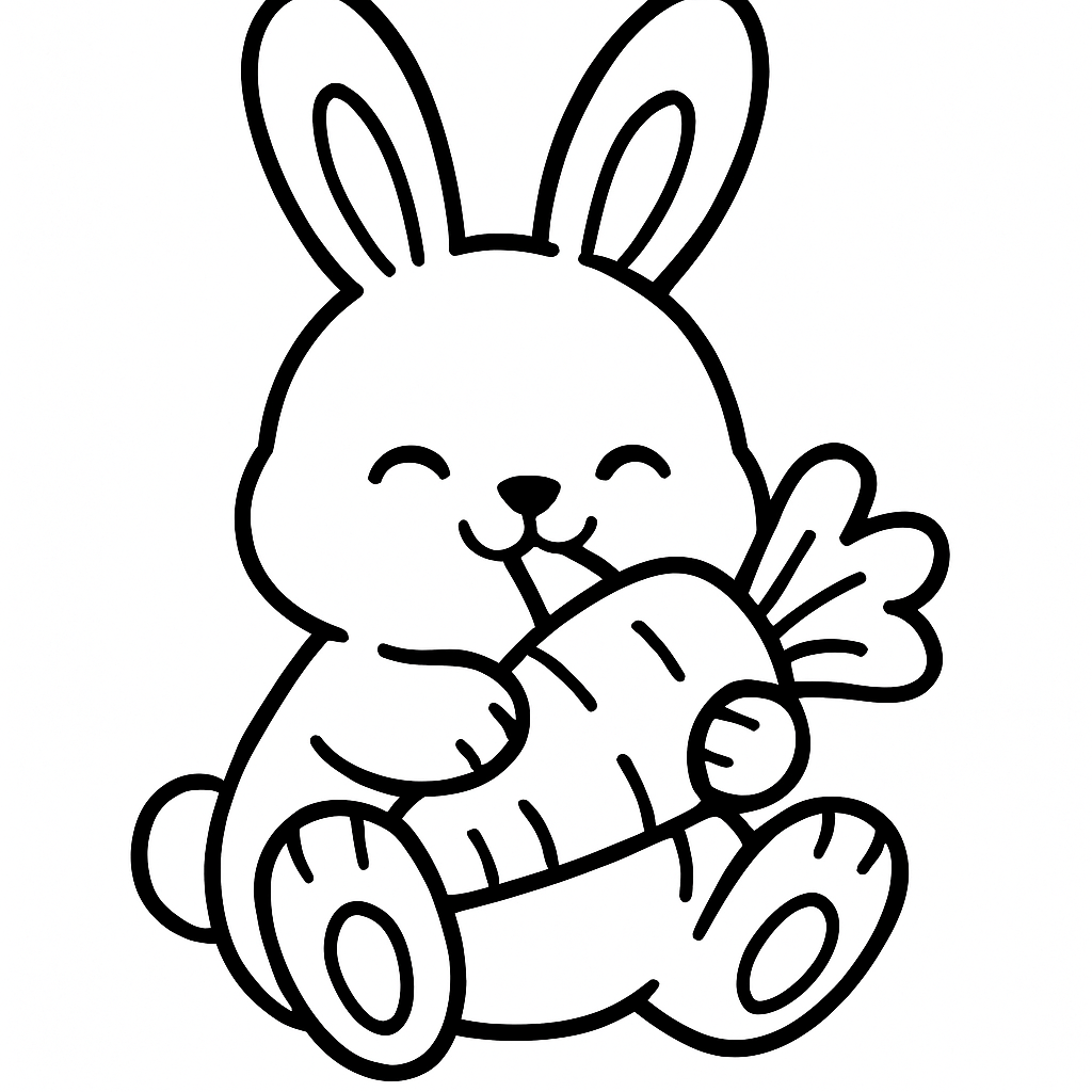 Lapin mangeant une carotte