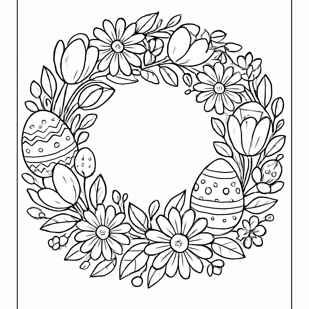 Couronne de fleurs de Pâques