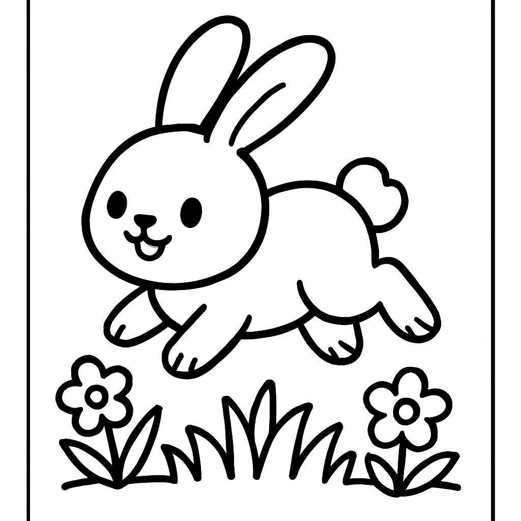 Petit lapin dans l'herbe