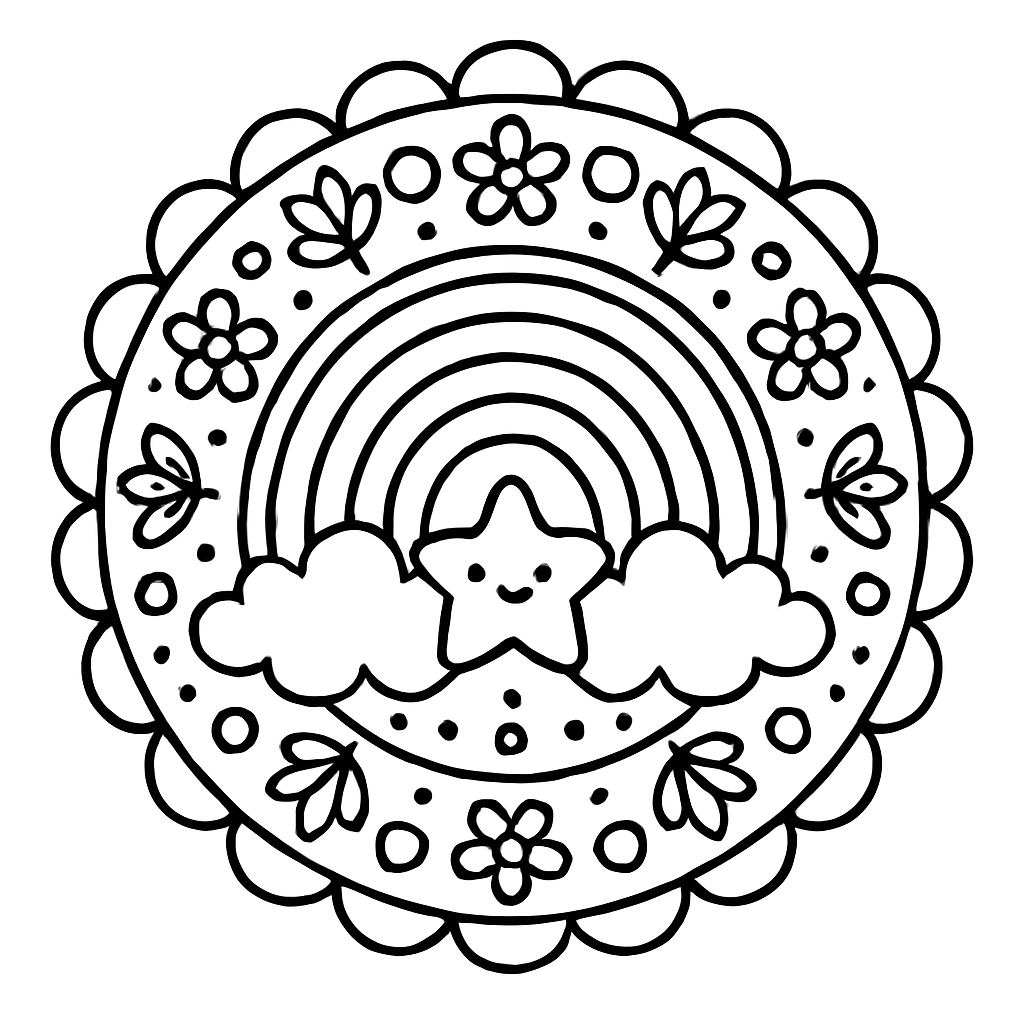 Mandala arc-en-ciel