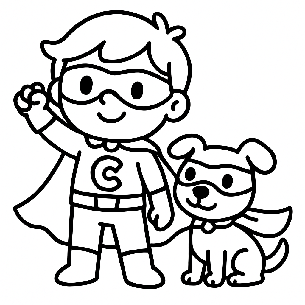 Super-héros et son chien
